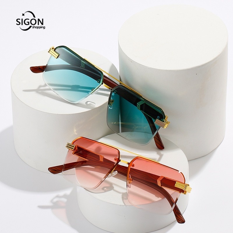 Kính Mát Gọng Vuông Kim Loại Thời Trang Cho Nữ
