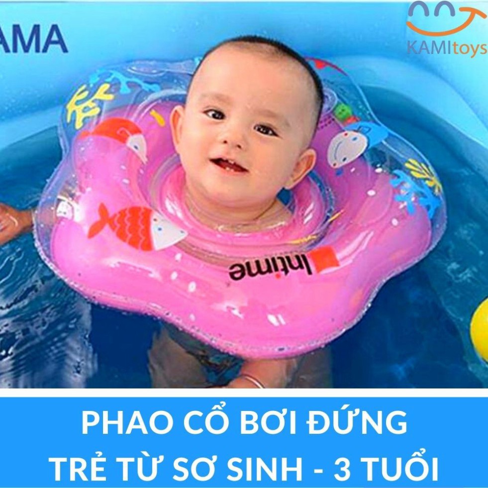 Phao bơi đeo cổ cho trẻ (Sơ sinh-3 tuổi) có quai tay cầm tập bơi đứng mã 50022