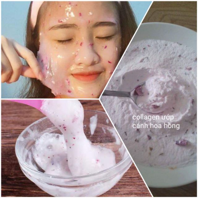 100g mặt nạ Collagen cánh hoa hồng handmade