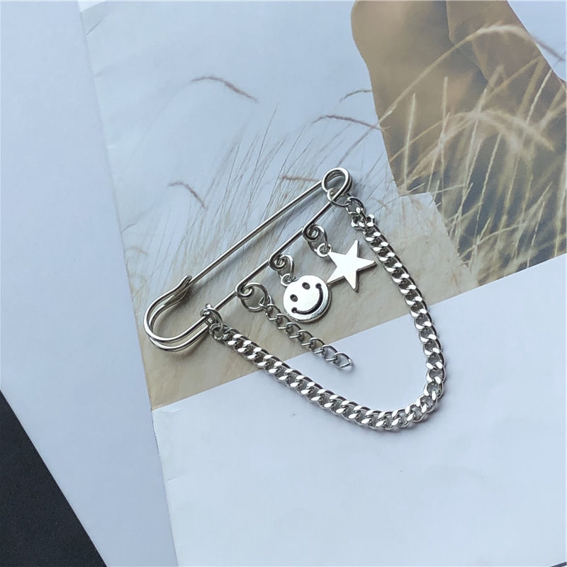 Ghim Cài Áo Hình Mặt Cười Ngôi Sao Mặt Cười Phong Cách Harajuku Hàn Quốc Nhật Bản Dành Cho Nam Và Nữ 22350