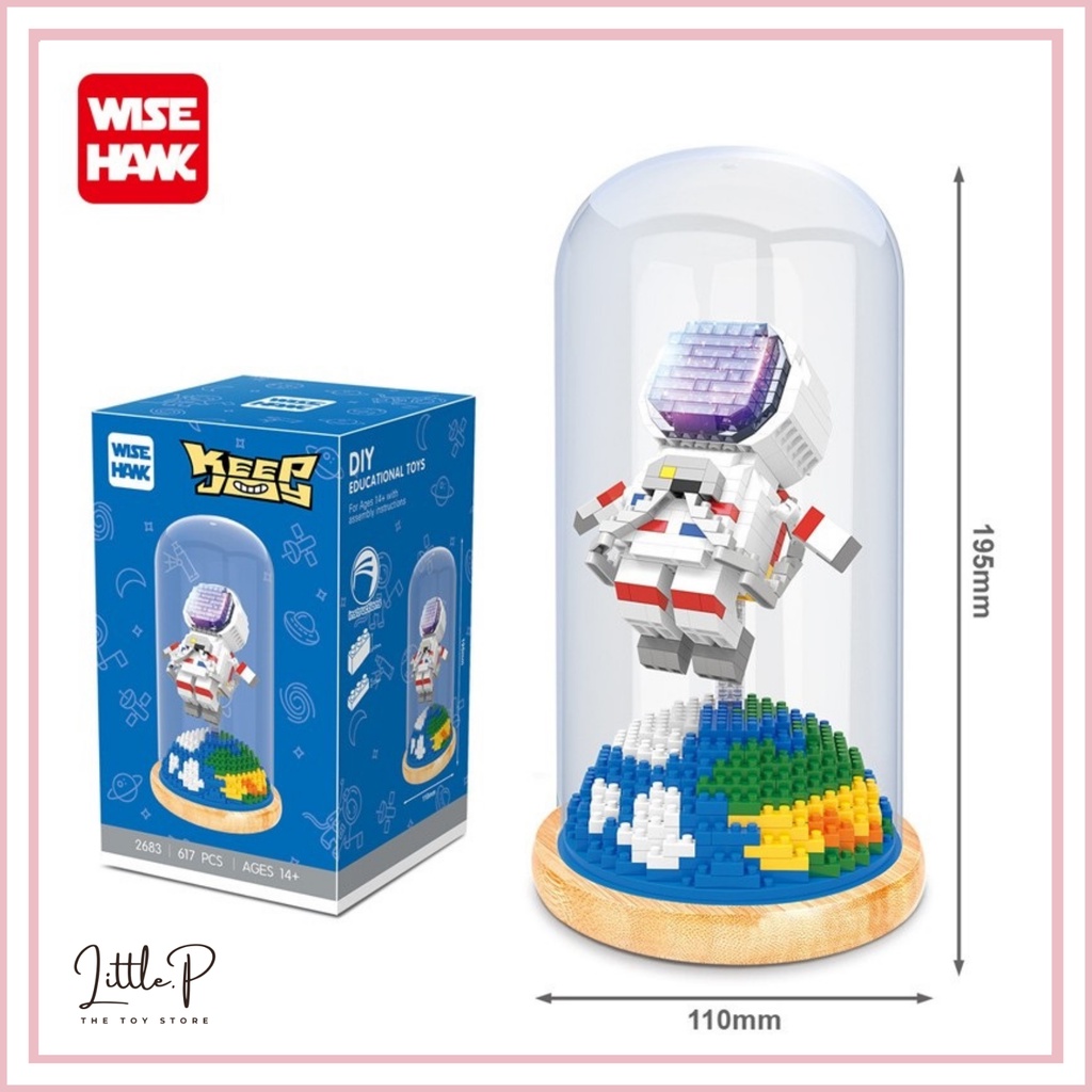 Lego Nanoblock - Đồ chơi lắp rắp mô hình 3D Decor Phi hành gia phiên bản lồng kính