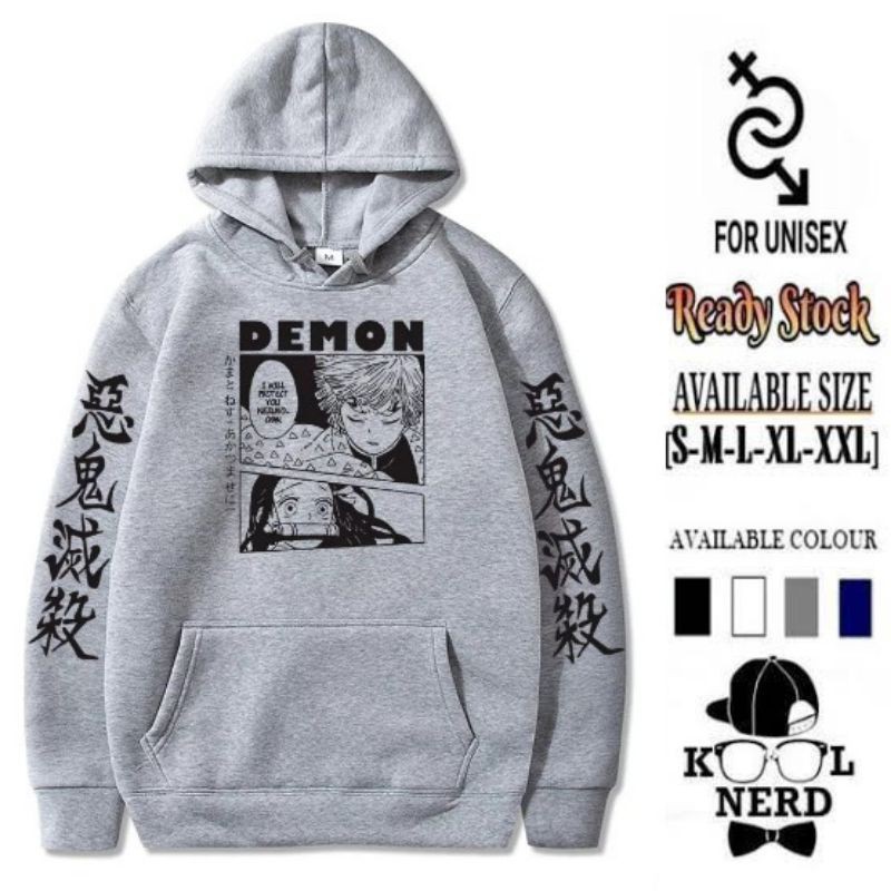 Áo Hoodie Họa Tiết Anime Demon Slayer Độc Đáo Size S-Xxl