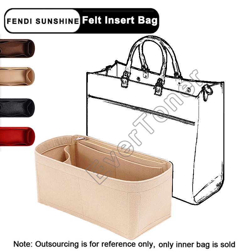 Túi chèn EVERTONER đựng đồ trang điểm bằng nỉ có khóa kéo sang trọng vừa vặn