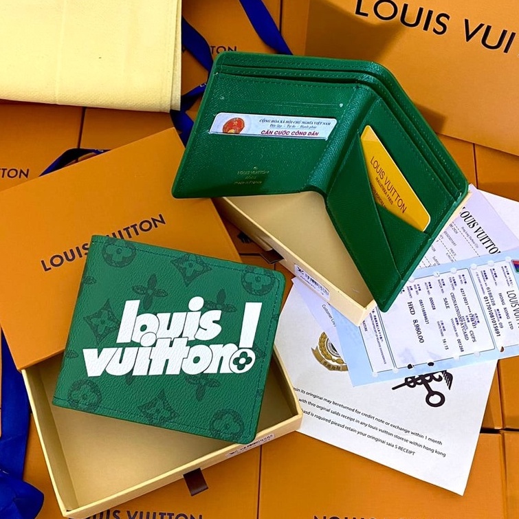 Ví nam LV full box hàng cao cấp , hộp + thẻ + giấy , chất liệu da  không bông da hay phai màu