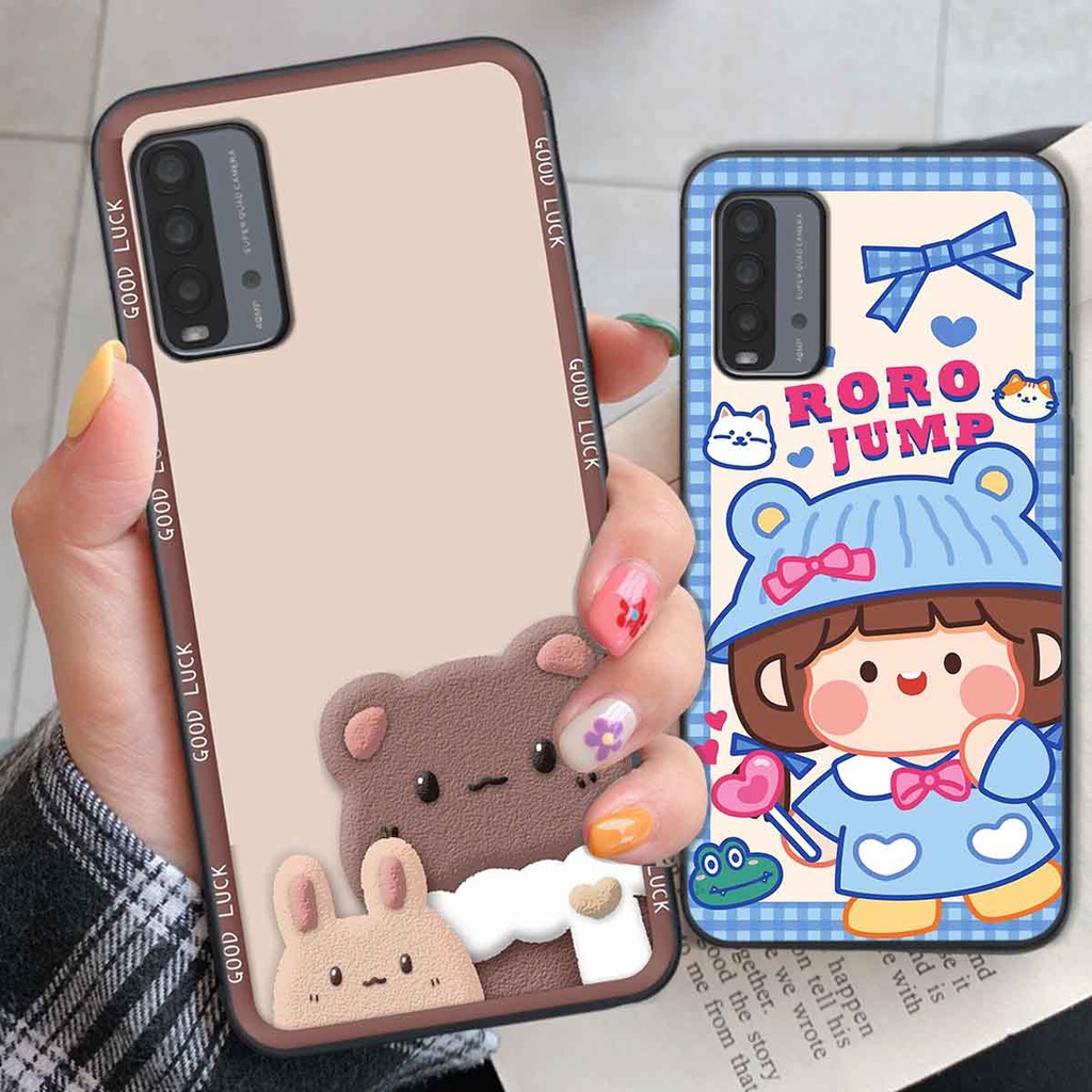 Ốp Xiaomi Redmi 9T bear brick, gấu đáng yêu, dễ thương