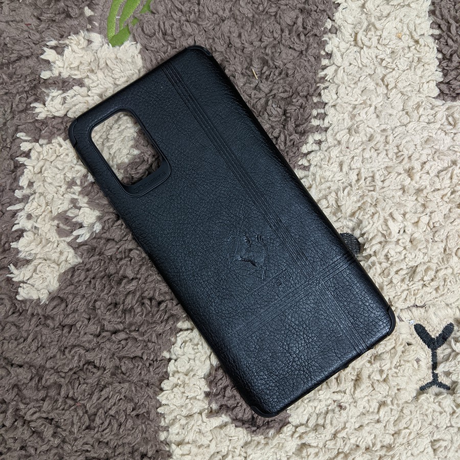Ốp lưng chống sốc giả da Galaxy A71 kèm kính full màn hình