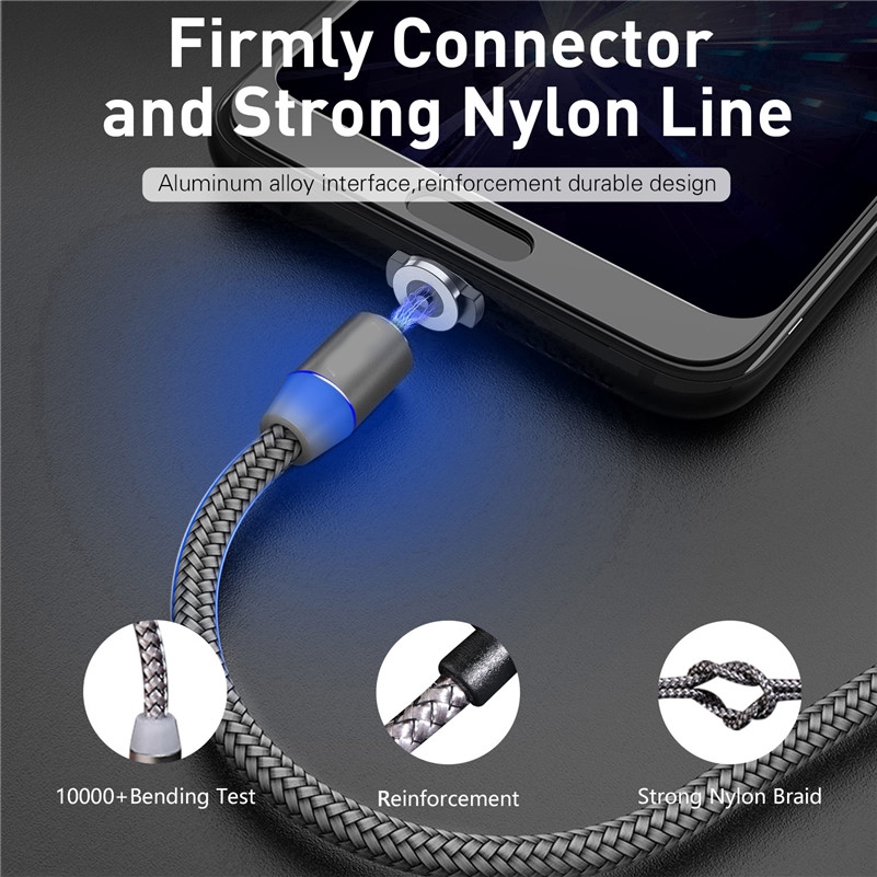 Dây cáp sạc nhanh đầu usb và type c có đèn led thích hợp cho Iphone Android