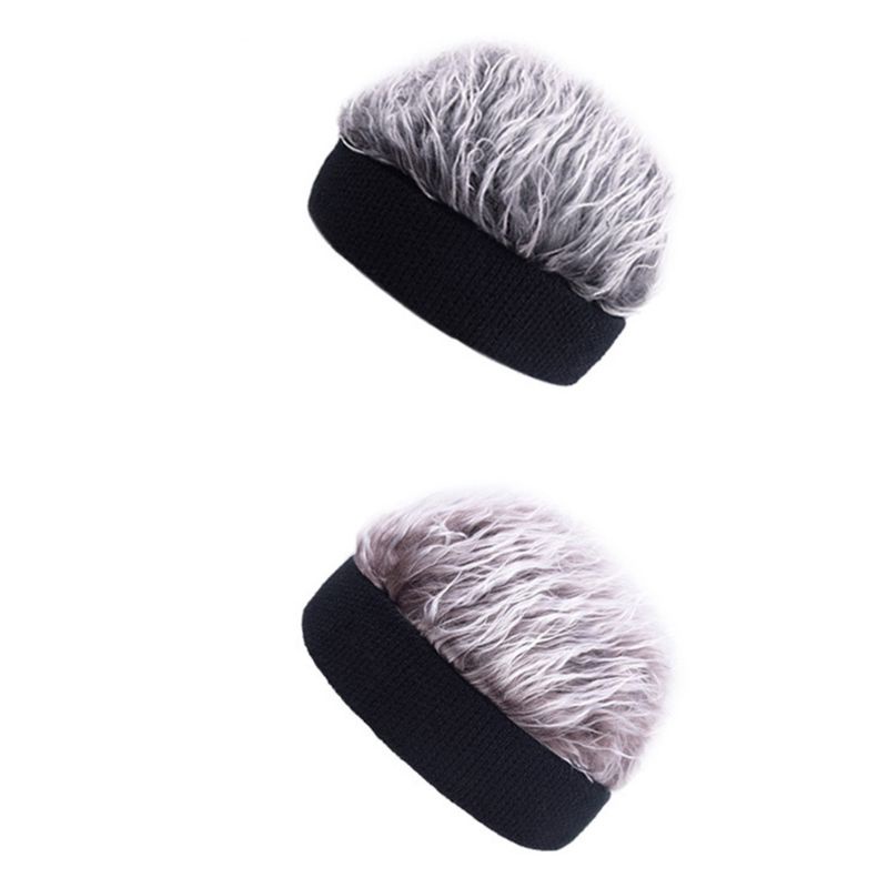 Mũ Beanie Ngắn Kèm Tóc Giả Không Vành Phong Cách Hip Hop Harajuku Cho Nam Và Nữ
