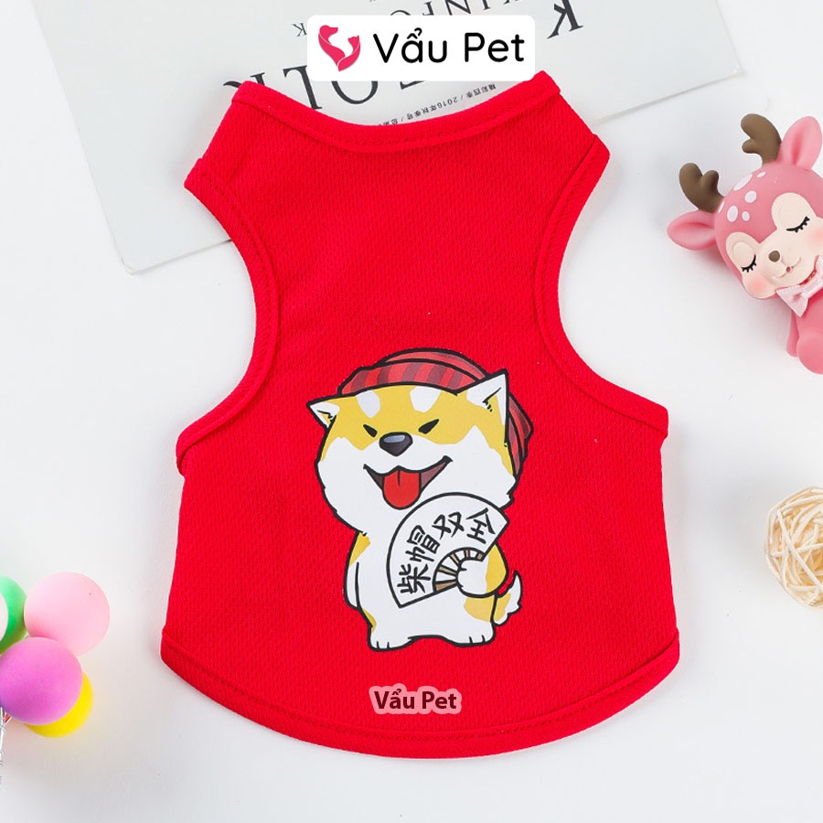 Áo cho chó mèo thun ba lỗ mùa hè - Quần áo cho chó poodle, con, lớn, mèo, thú cưng Vẩu Pet Shop