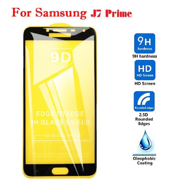 [TẶNG GIẤY LAU] Kính cường lực samsung J7 pro, J7 prime full màn 9d có màu đen , trắng bảo vệ màn hình