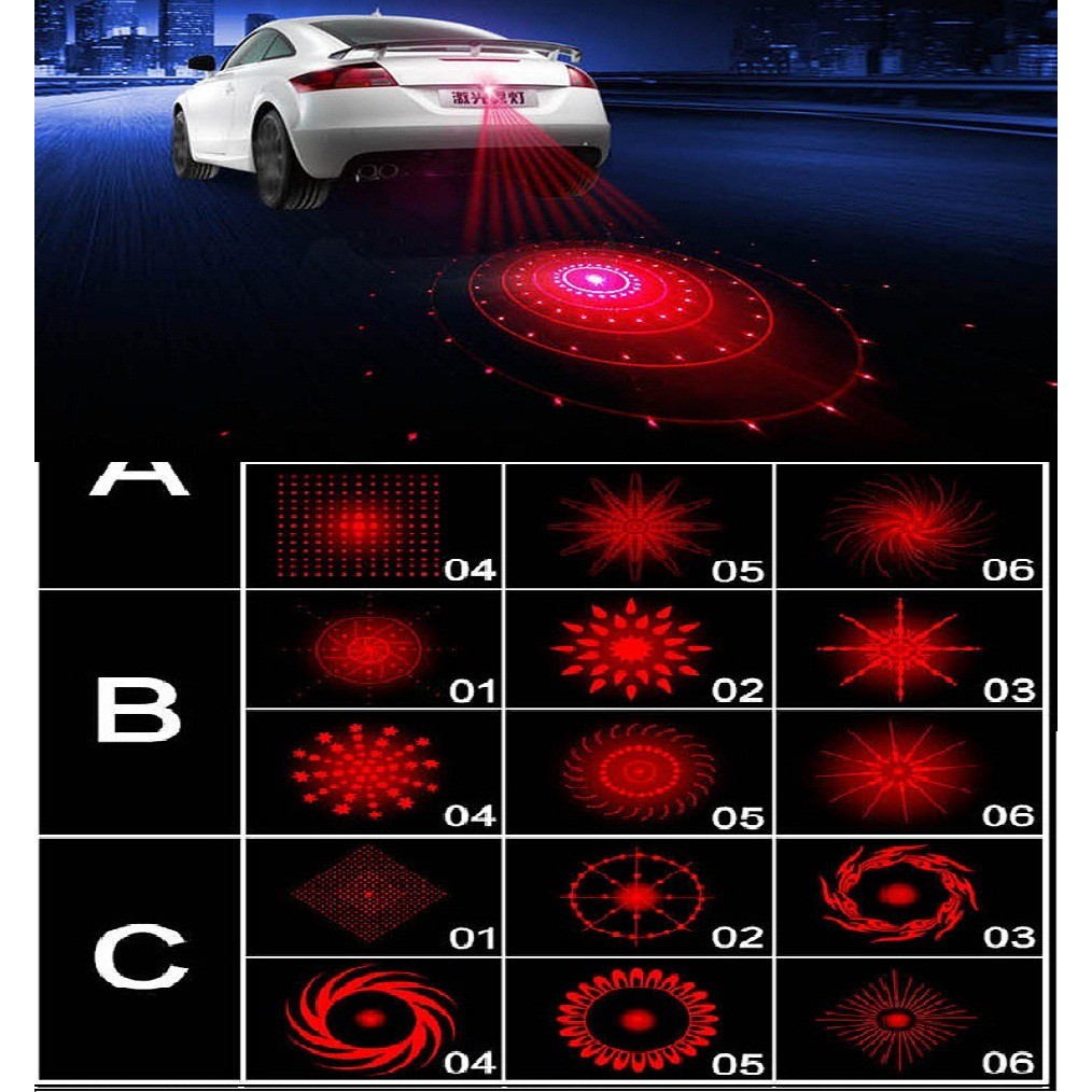 ĐÈN  LED 6 CHẾ ĐỘ A,B,C CẢNH BÁO KHOẢNG CÁCH AN TOÀN Ô TÔ- XE MÁY.