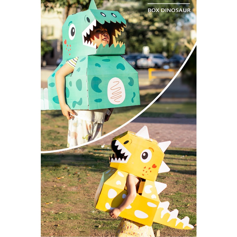 Đồ chơi thùng carton cho bé - Bô khủng long tự lắp ghép bằng bìa cứng dành cho trẻ