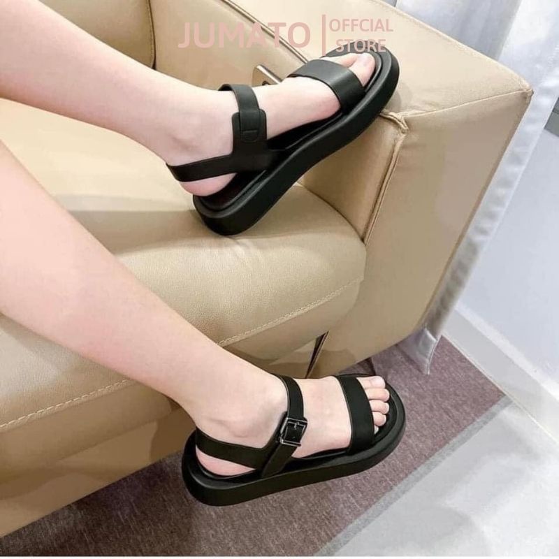 Dép sandal nữ quai ngang CN.K đế bằng đi học đi làm đi chơi siêu hot JUMATO G2.022.1