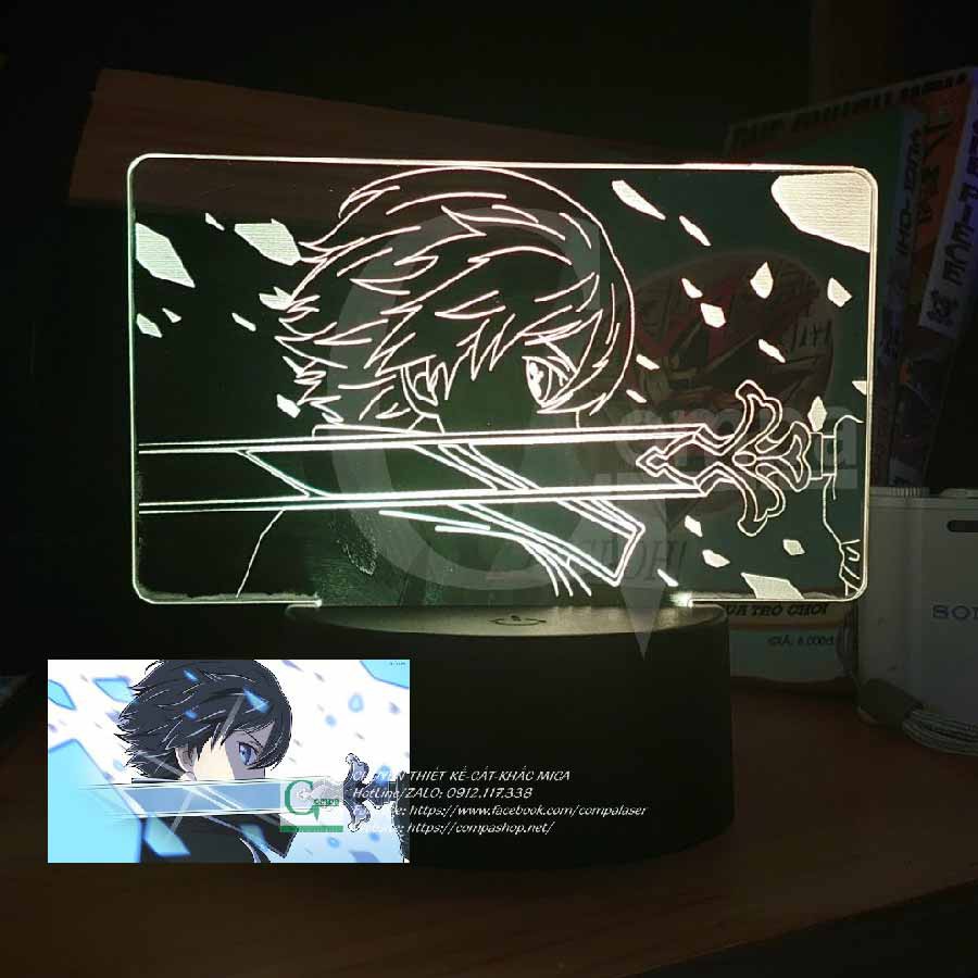 [ẢNH SHOP TỰ CHỤP] Đèn Ngủ Sword Art Online Kirito Type 03, đèn led 3d, quà tặng độc đáo, quà sinh nhật