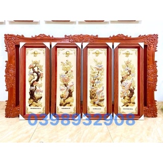 TRANH TỨ  QUÝ XUÂN HẠ THU ĐÔNG CHẤT LIỆU BẰNG ĐỒNG 💯