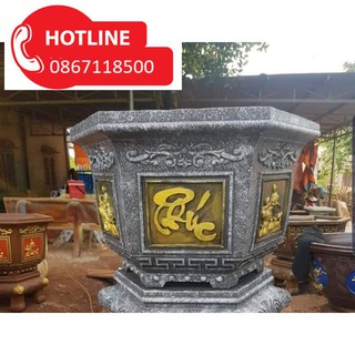 khuôn chậu lục giác 60 phúc lộc thọ +sen (lòng trong ghép) -khôn chân đôn