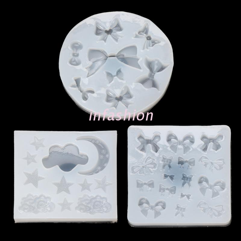 Khuôn Silicone Làm Trang Sức Hình Nơ / Trăng / Sao / Đám Mây Diy