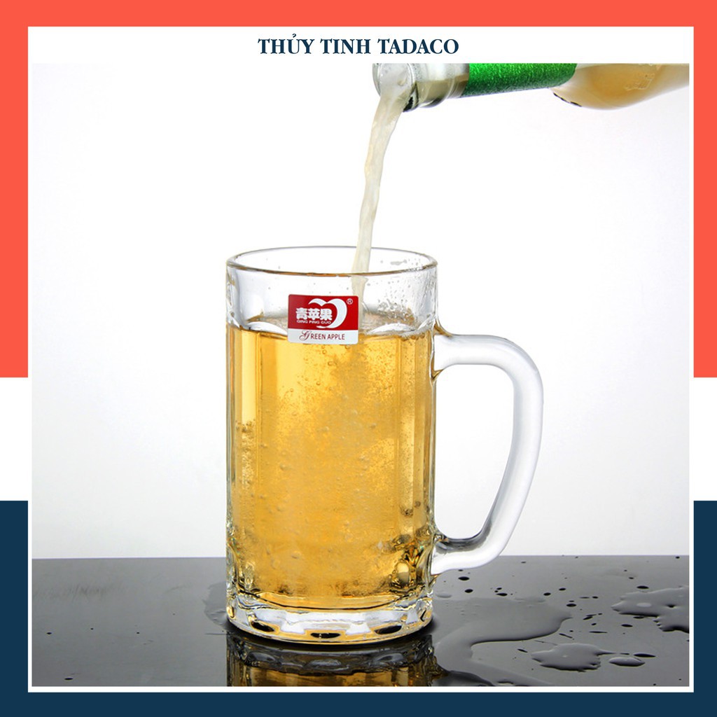 | COMBO 6 | Ly thủy tinh có quai cầm Deli 410ml TDC-ZB18 chuyên làm ly uống BIA | Đạt chuẩn ISO9001