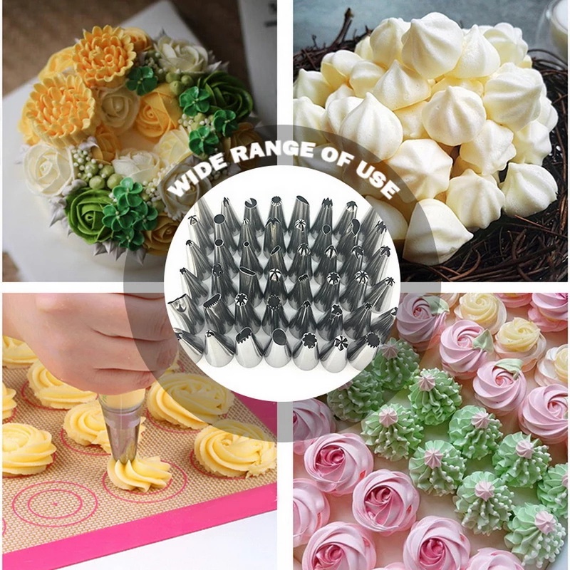 Bộ 50 Dụng Cụ Trang Trí Bánh Kem Bằng Thép Không Gỉ Có Thể Tái Sử Dụng
