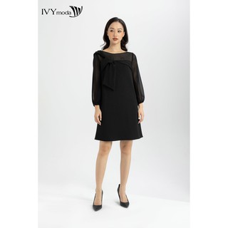 Đầm xòe phối lưới thiết kế IVY moda MS 48M5158