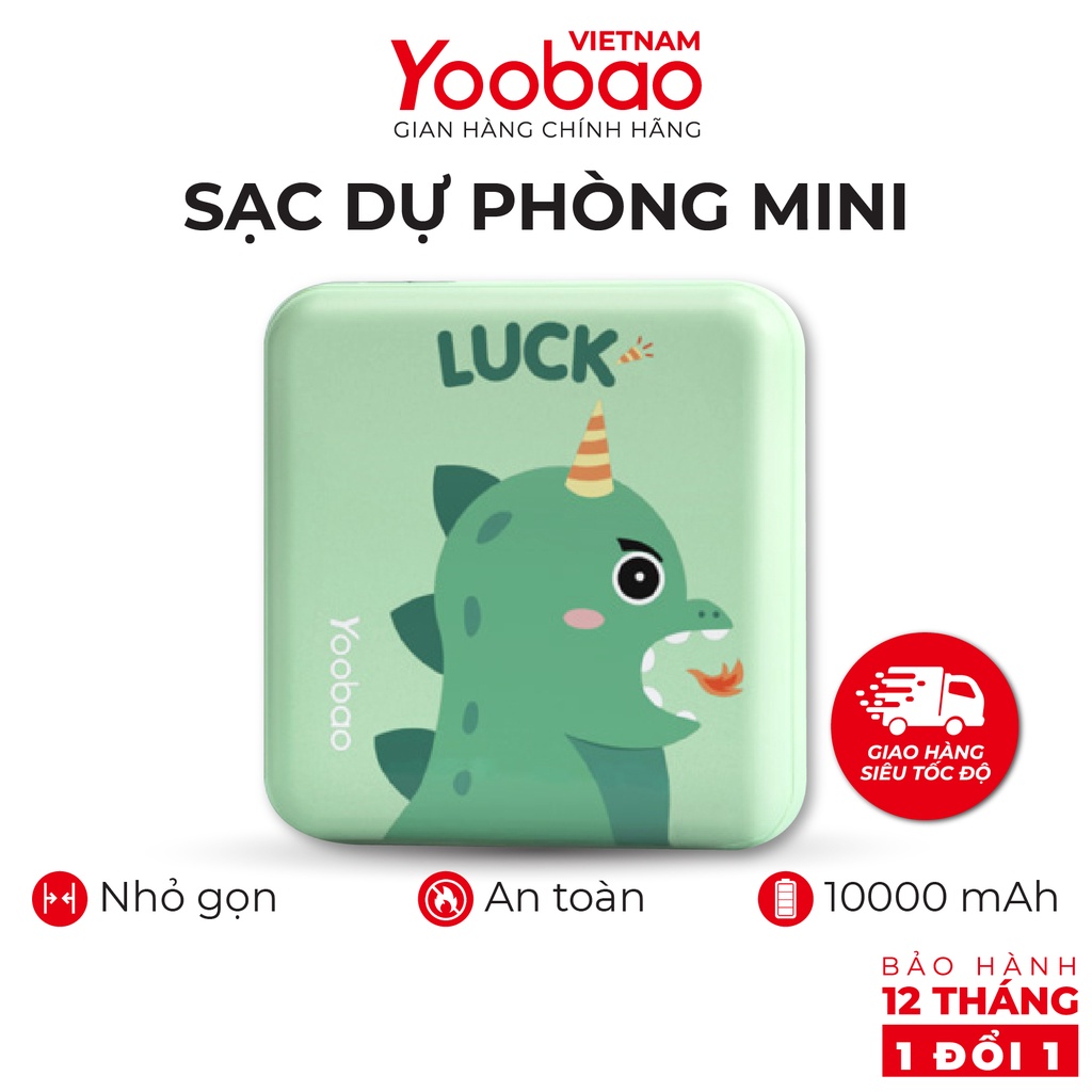 Pin dự phòng Yoobao M4 mini 10000 mAh - Sạc đồng thời 2 thiết bị - Hàng phân phối chính hãng