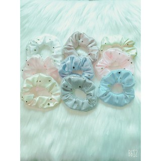 Dây cột tóc vải scrunchies lưới 2 Lớp, đồ buộc tóc crunchies
