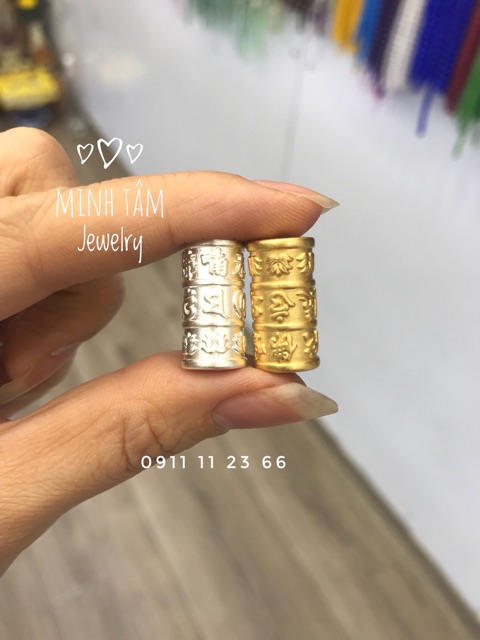 Charm bạc lu thống khắc chú Omani bạc S999-Minh Tâm Jewelry