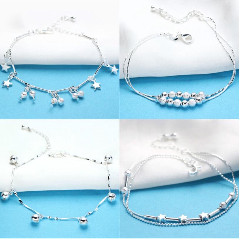 Vòng Tay Bạc 925 Hình Cỏ Bốn Lá Thời Trang Cho Cặp Đôi