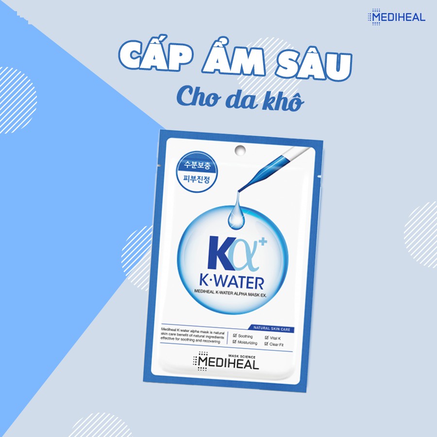 Mặt Nạ Cấp Ẩm Chuyên sâu Dành Cho Da Khô Mediheal K.Water Alpha Mask Ex 23ml