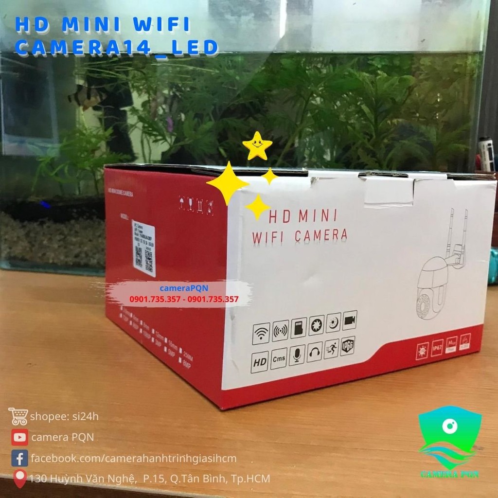 Combo Kèm Thẻ Camera PTZ Mini 14_LED Chống Nắng Mưa - Quay Đêm Có Màu | WebRaoVat - webraovat.net.vn