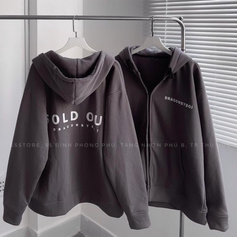 Áo Khoác Nỉ SOLD OUT Xám Unisex Ulzzang Hothit