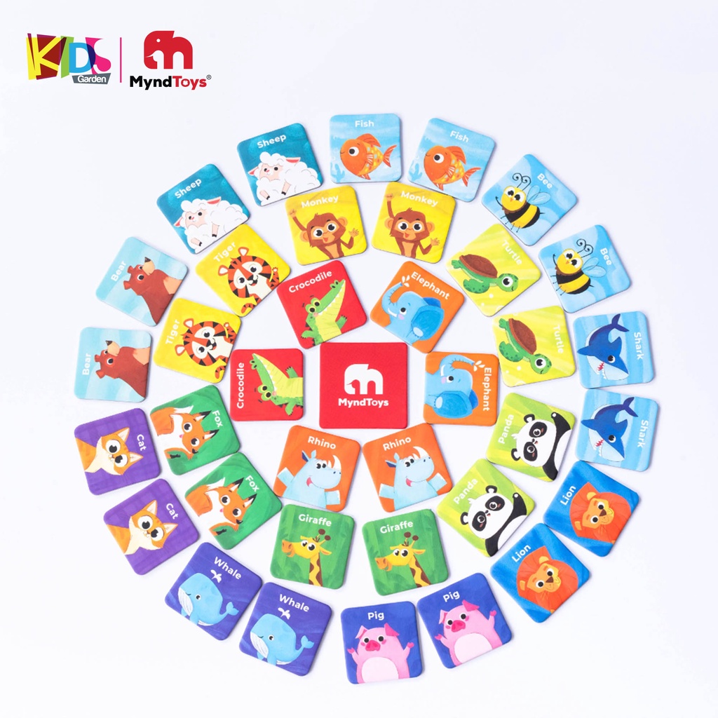 Đồ chơi xếp hình cho bé bộ ghép hình MYNDTOYS 48 mảnh với chủ đề động vật cho trẻ từ 2 tuổi MT06-BGATMatch KIDSGARDEN