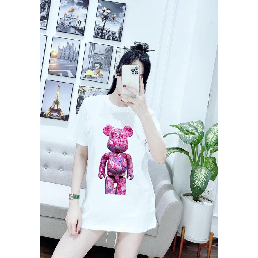 Áo thun Bearbrick Hoa Anh Đào thun 23 Cotton co giãn 4 chiều Unisex