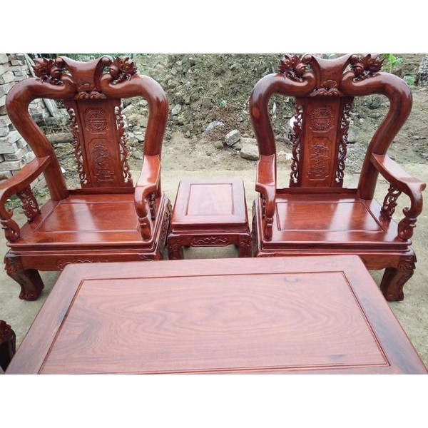 ​Bộ bàn ghế quốc đào gỗ hương vân đồ gỗ tuấn long