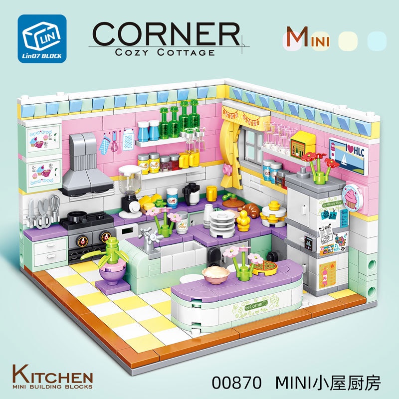 Bộ đồ chơi lắp ráp mô hình các căn phòng trong nhà sáng tạo Lin07 Qunlong 00870-1