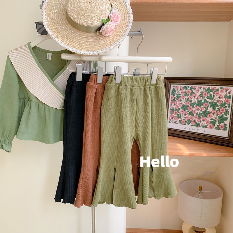 [Babycat] Hàng Có Sẵn Quần Ống Loe Xẻ Tà Phong Cách Nhật Bản Hàn Quốc Thời Trang Mùa Thu 2022 Dành Cho Bé Gái