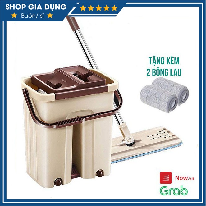 💥Loại To💥 Bộ Chổi Lau Nhà Cây Lau Nhà Tự Vắt 360 Độ Chính Hãng Cao Cấp Tặng Kèm 2 Bông Lau