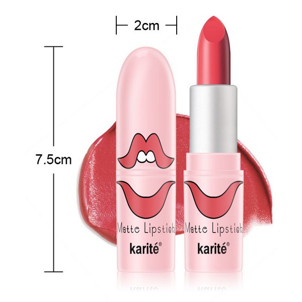 Son thỏi lì và mềm môi Kiss Beauty Matte Lipstick Karite vỏ hồng | BigBuy360 - bigbuy360.vn