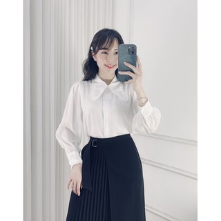 Sơ mi tơ cổ nhọn chỉ còn MÀU BE ( giá sale)