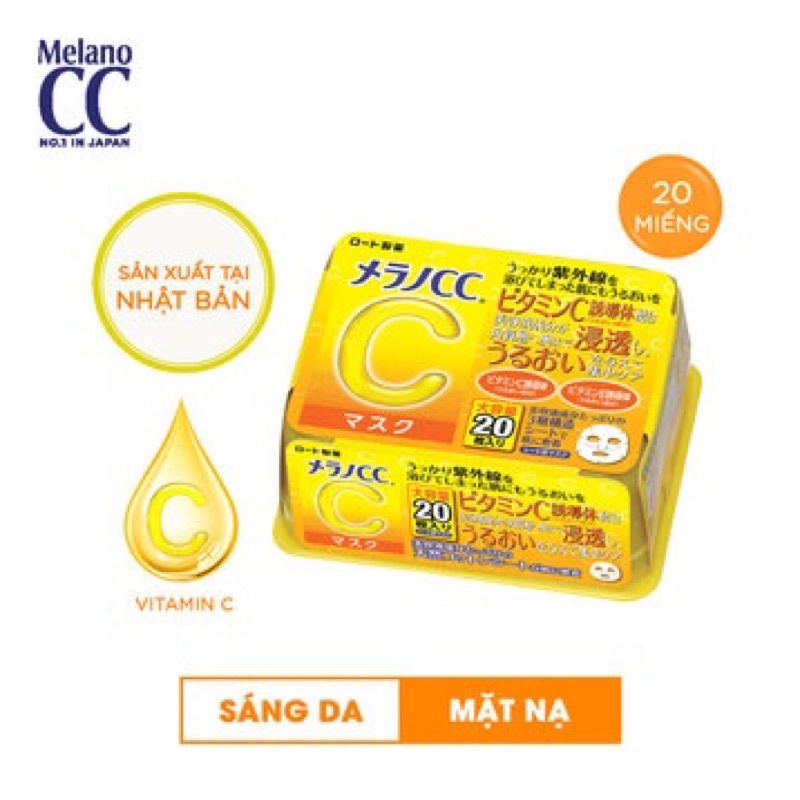 [Hàng_Nhật] MẶT NẠ DƯỠNG TRẮNG DA ROHTO CC MELANO WHITENING [Hàng_Auth]