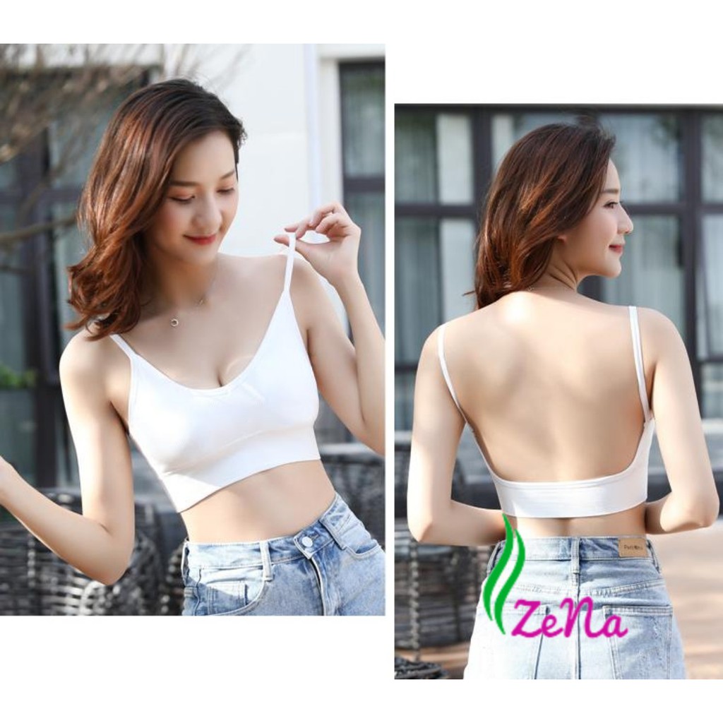 Áo Bra Thun Gân Len Tăm Hở Lưng Khoét Lưng Chữ U Siêu Đẹp ZE037 | BigBuy360 - bigbuy360.vn