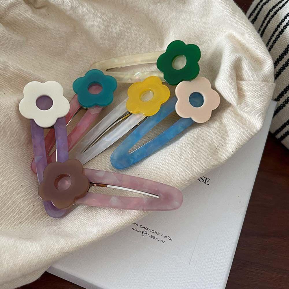 SOMEDAYZL Kẹp Tóc Hình Hoa Bằng Acrylic Phong Cách Hàn Quốc Ngọt Ngào Cho Nữ