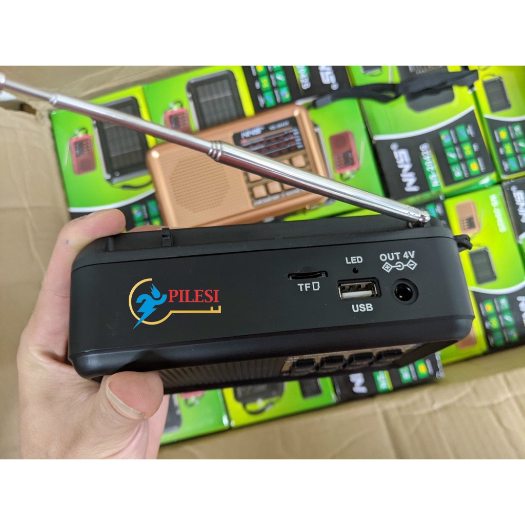 ⚡ Đài FM Radio NNS NS-2042S năng lượng mặt trời kết nối bluetooth, thẻ nhớ, FM/AM/SW/BT/USB/TF