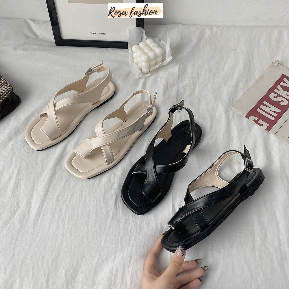 Giày Sandal nữ xỏ ngón hàn quốc đế bệt - SD 0296