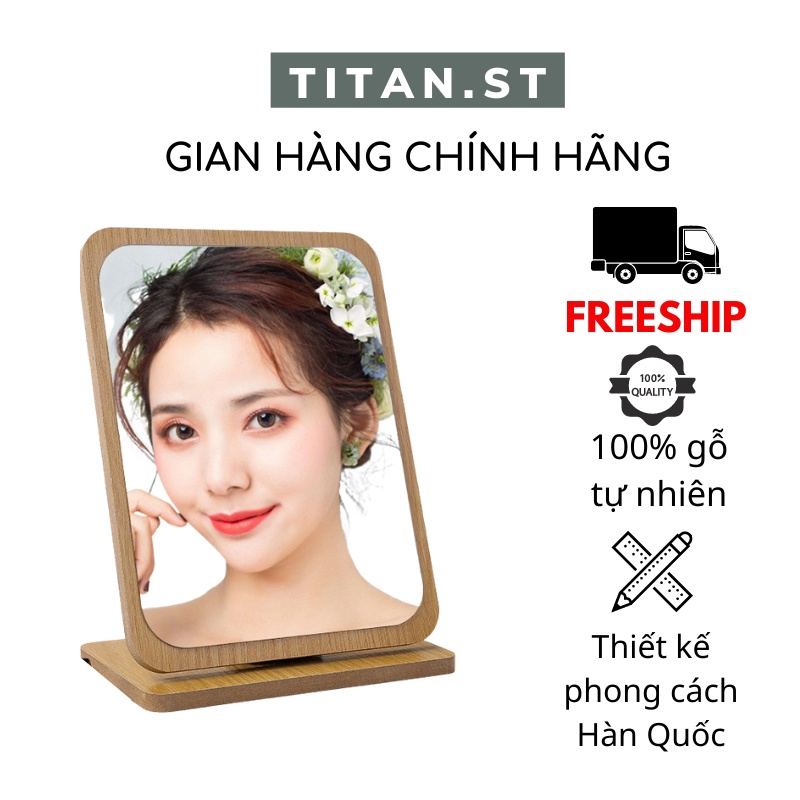 Gương Trang Điểm Để Bàn, Gương Trang Điểm Bằng Gỗ Phong Cách Hàn Quốc Sang Trọng titan.st