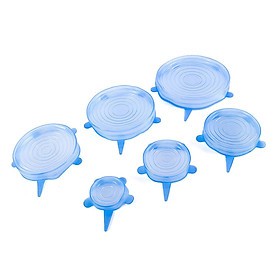 Bộ 6 Miếng Silicone Bọc Thực Phẩm Cao Cấp- Nắp đậy màng Silicon bảo quản thức ăn Dày Dặn Độ Co Giãn Tốt.