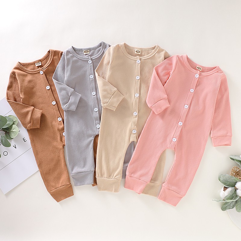 Bộ Áo Liền Quần Tay Dài Chất Liệu Cotton Cho Bé