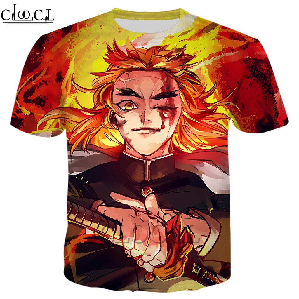 CLOOCL Kimetsu No Yaiba The Movie: Áo thun nam cổ tròn in 3D Mugen Train