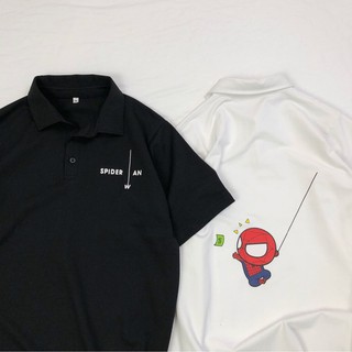 Áo Polo SPIDER MAN Unisex (Đen-Trắng)