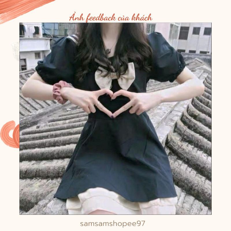 Váy Lolita cổ thủy thủ phối nơ